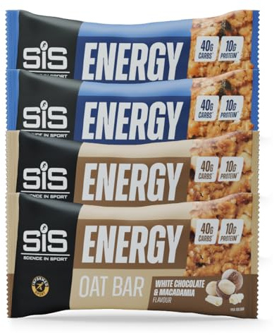 SiS Energy Oat Bar - Sports Bar with 40g Carbs & 10g Protein - Natural Fibre, Informed Sport Certified - Convenient On-the-Go Snacks - Pack of 4 70g Bars (Pack of 4, Mixed)