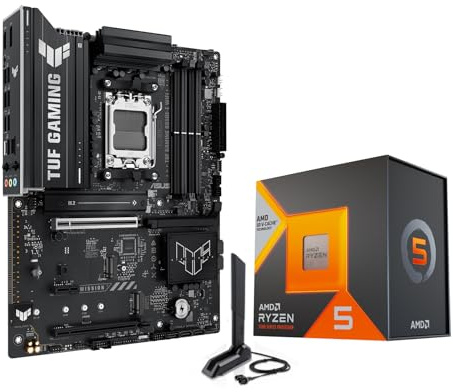 MICRO CENTER AMD Ryzen 5 7600X3D CPU Processor Bundle with ASUS TUF Gaming B650E-E WiFi AM5 ATX Motherboard (PCIe 5.0, 3X M.2, Wi-Fi 6E, USB 20Gbps Type-C)