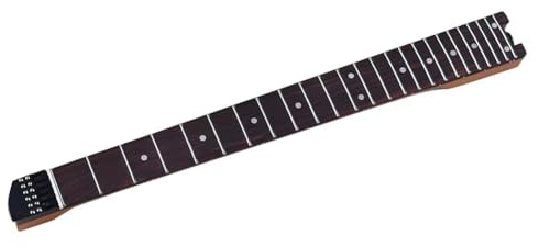 NONDK Mástil de Guitarra Eléctrica Sin Cabeza de Arce Canadiense Tostado para Guitarras de Viaje de 6 Cuerdas.