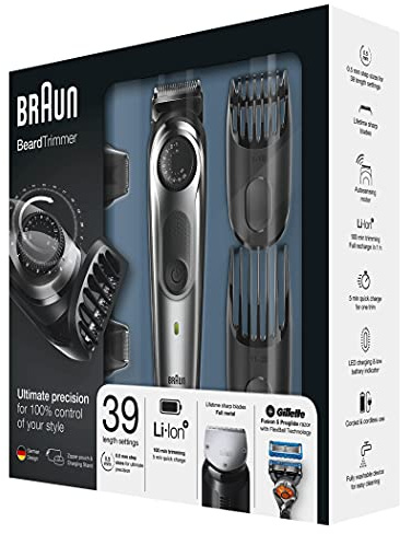 Braun BT7040 Barttrimmer und Haarschneider, Schwarz/Grau