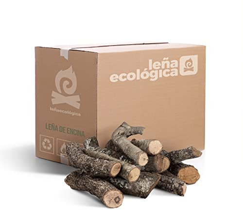 LEÑA ECOLÓGICA Leña de Encina para Chimeneas, Estufas, Barbacoas y Hornos de Asar. 0,05m3 de leña de encina Troncos de leña Medianos 30-40CM Alta Durabilidad Gran Poder calorífico