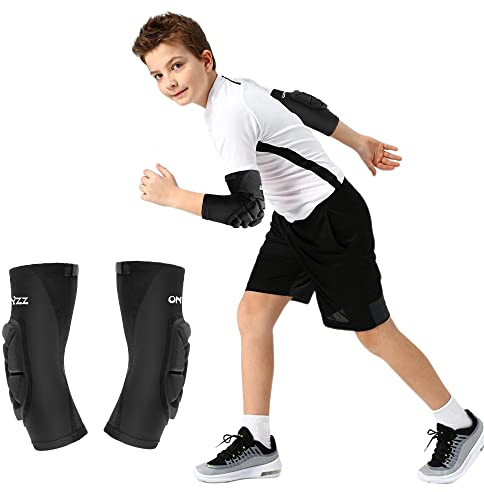 ONTYZZ 1 Pair Children's Elbow Pads Elbow Bandages Basketball Arm Warmers Goalkeeper Protective Shooter Sleeve for Football Basketball Volleyball Baseball Softball Tennis Cycling Outdoor, Size:M