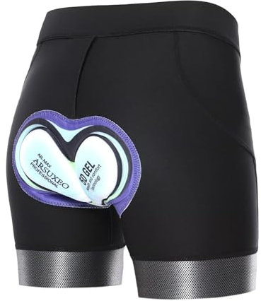 Sillictor Cycling Shorts Women 5D Gel Padded Cycle Shorts for Women Anti Chafing Mountain Bike Shorts Women Compression Biker Bicycle Shorts for Biking Riding Sweat Wicking Quick Dry,U010 Black S