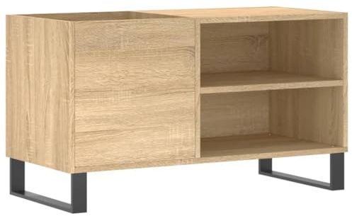 vidaXL Armoire à Disques, Support de Tourne-Disque, Armoire Latérale avec Rangement, Buffet de Salon, Moderne, Chêne Sonoma Bois d'Ingénierie