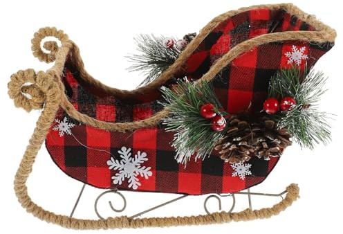 Gadpiparty Decorazione Slitta Natalizia da Tavolo in Ferro Addobbo Festivo per Casa Ufficio Negozio Decorazioni per Interni Natale