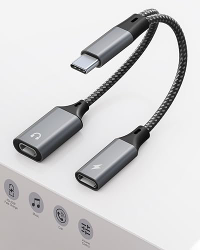 USB C auf für Lightning Kopfhörer Adapter für iPhone 15, 2 in 1 Adapter Lightning auf USB C mit Audio und PD 60W Ladegerät für iPhone 15, iPad 10, MacBook Pro und weitere Geräte mit USB-C-Anschluss