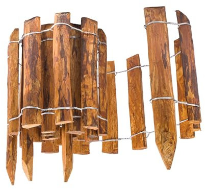 BOGATECO Bobina naturale di nocciola – Mezza palizzata da giardino | Impregnato | Montaggio facile | Protezione duratura | 35 cm x 300 cm | Protezione per aiuole | Marrone