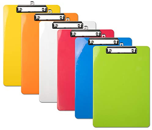 Haogo 6 piece A4 Clipboard,Plastic Clipboards Letter Size Clip Boards for School Company Business Office Hospital Restaurant