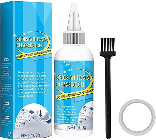 Hualabo Shoes Whitening Cleansing Gel, Shoe Stain Remover, Shoe Cleaner for White Sneakers, Clean Shoes Stain Whitening Cleansing Polish Foam Deoxidizer Gel (100ml)