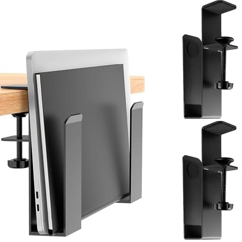BAIFULAI Support latéral réglable pour ordinateur portable - Support mural en métal pour ordinateur portable - Rangement latéral de bureau multifonctionnel