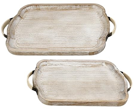 SET 2 BANDEJAS RECT. MADERA