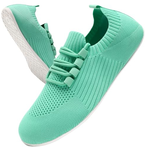 YOSFDC Slippers for Women Barefoot Shoes Women Tennis Running Walking Portable Travel Shoes Yoga Dancing Ultra-Light House Slippers for Indoor and Outdoor Rubber Sole,Light Green Size 6