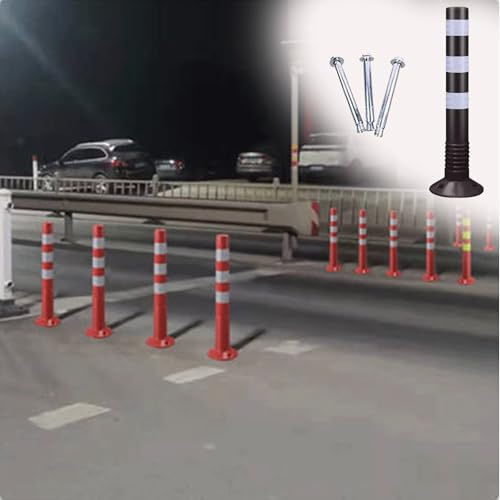 Paletto di delimitazione del Traffico Nero da 30 - Confezione da 12 Grandi Coni di Sicurezza Riflettenti per lavori stradali, parcheggi e Gestione di Eventi - Migliora la visibilità e la Si