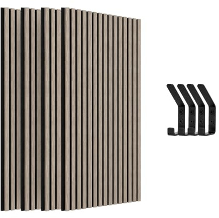 IZODEKOR Self-Adhesive Wall Panels, Acoustic Wood Panels, 3D Peel and Stick Wall Panels for Sound Insulation, 47.24 × 23.62 × 0.83, Living Room Wall Decor, 4-Pack – 2.88 m² / 21.16 lb, Light