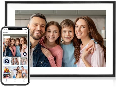 Linkdaze Digital Photo Frame WiFi, 10.1 Inch Digital Picture Frame, 1280 * 800 HD IPS Touch Screen, Auto-Rotate, 32GB Memory, Easy and Instant Sharing Electronic PhotoFrame from Multi-User via AiMOR