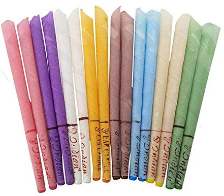 Kit di candele per orecchie, 8 paia di coni in cera d'api, candele per rimuovere la cera, sollievo dal dolore, per rimuovere tossine corporee, perdita di peso, sollievo dallo stress