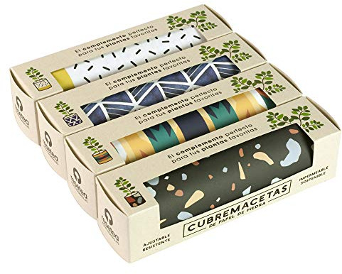 Resetea | Pack 4 Cubremacetas de Papel de Piedra