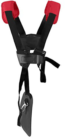 YOUSHARES Universal Strimmer Double Breasted Shoulder Harness Strap - Professional Brushcutter Shoulder Strap Trimmer Harness Strap for STIHL, Echo, Husqvarna, Shindaiwa (Black Red)