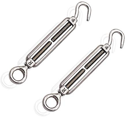 2Pcs Tendeur De Fil Tendeur M5 En Acier Inoxydable Réglable Crochet De Ridoir Et Oeil Ensemble Heavy Duty