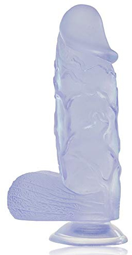 Consolador transparente gigante Pene realista con glande Venas testiculares para estimulación vaginal femenina Masaje de próstata masculino Juguete sexual para adultos con ventosa fuerte