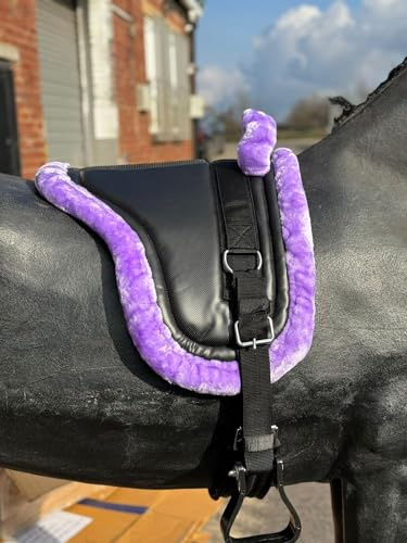 Countrypride BAREBACK PAD RIDING PAD FOR PONY AND MINI HORSES WITH GIRTH SIZE FULL-SHETLAND IPURPLE (Pony)