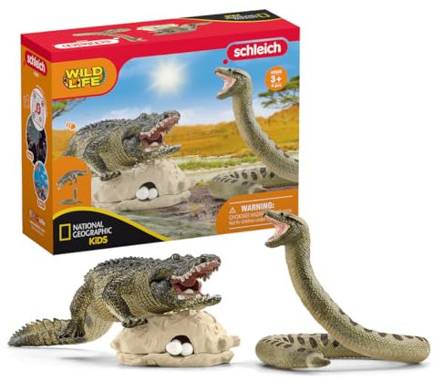 SCHLEICH 42625 Gefahr im Sumpf (NatGeo), für Kinder ab 3+ Jahren, WILD Life - Spielset
