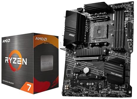 INLAND AMD Ryzen 7 5700X Processeur de bureau débloqué 8 cœurs 16 fils avec carte mère MSI B550-A PRO ProSeries AMD AM4, DDR4, PCIe 4.0, SATA 6 Go/s, M.2, USB 3.2 Gen 2 ATX