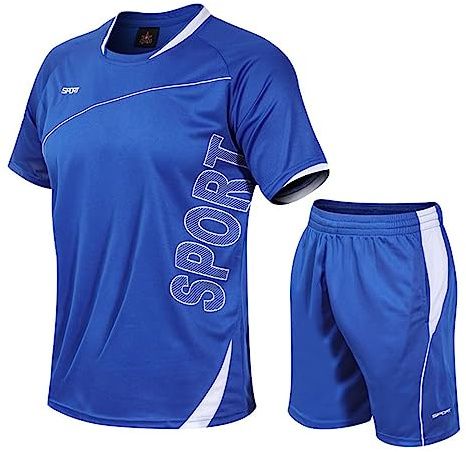 Gavena Set di pantaloncini sportivi per bambini, set da allenamento per calcio, pantaloncini e t-shirt, tuta in PE per la scuola, divisa sportiva in maglia, kit da 4-13 anni, Marina Militare, 10-11
