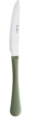 PINTINOX Set 12 Coltelli Tavola Stresa Colour Salvia, Acciaio Inox, manico antiscivolo in Polipropilene ergonomico