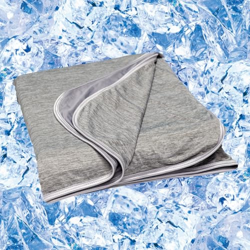 DouxDosy Cooling Blanket for Hot Sleepers - Summer Blanket Thin Lightweight for Bed, Q-Max>0.4, Breathable, Double-Sided, Absorbs Heat to Keep Body Cool from Night Sweats, 60x90 Twin Size, Grey
