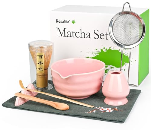 Matcha-Schneebesen-Set – Japanisches Matcha-Tee-Set für den Haushalt für Teeliebhaber (Pink)