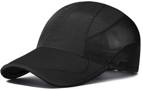 TAGVO Casquette de Baseball Homme Femme, Casquette Running de Sport à Séchage Rapide en Maille, Chapeau de Soleil Anti-UV de Légère Pliable, Casquette de Réglable pour Randonnée Pêcheur Golf Tennis
