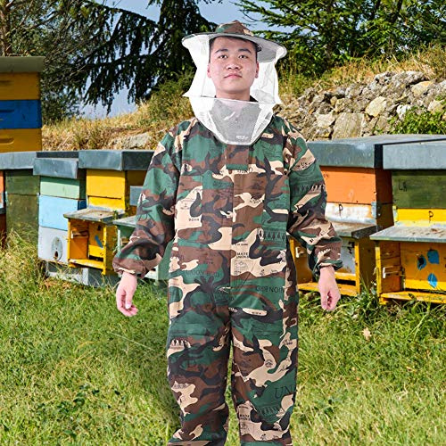 Srliya Combinaison D'apiculture Professionnelle pour Hommes et Femmes, Veste de Protection en Coton et Polyester pour la Gestion de la Ruche, Légère et Confortable, Taille L-XXL (L)