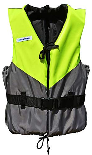 Navyline Unisex 50N Schwimmhilfe Schwimmweste, Farbe:gelb/grau, Größe:90kg+