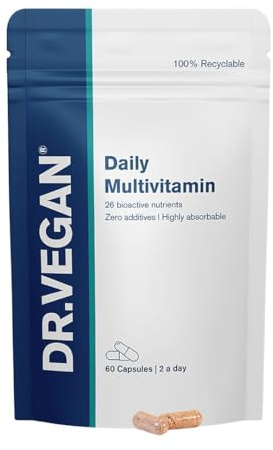 DR.VEGAN Daily Multivitamin | Vegan Multivitamin | Energy, Hair, Skin, Nails, Mental Performance, Immune Health | 60 Capsules | Two-A-Day