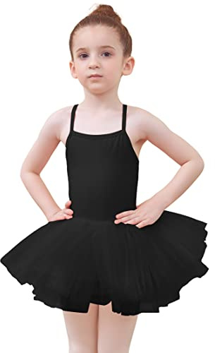 Tancefair Kinder Ballettkleid Ballettkleidung Mädchen Baumwolle Ärmellos Balletttrikot Tanzkleider Ballettanzug Tanzkleid Tanzbody mit Rock Tütü