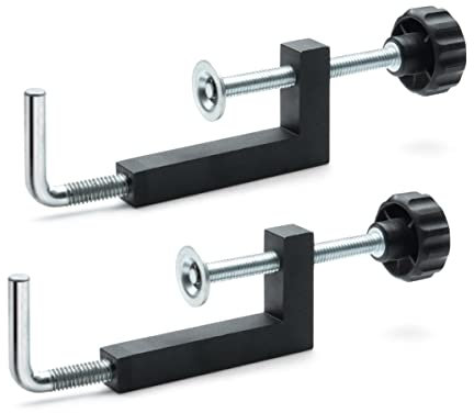 POWERTEC 71004V Universal Fence Clamp, 2 PK, for Table Saws, Router Tables, Clamping Squares, Drill Press Tables, Mitre Saws, with 3/8 Rod