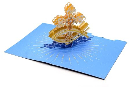 Tarjeta 3D Pop Up Holly Cross para todas las ocasiones, tarjeta hecha a mano, Get Well Pronto, bautizo, ordenación, simpatía, primera comunión
