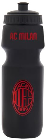 AC Milan Borraccia sportiva in plastica con Logo, 700 ml, senza BPA, Prodotto ufficiale, Nero