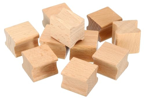 PATIKIL Soportes de Sello de Madera en Blanco de 25x25 mm, Paquete de 20 Bloques de Madera Dura para Hacer Sellos de Caucho de Bricolaje Estilo 2, Marrón
