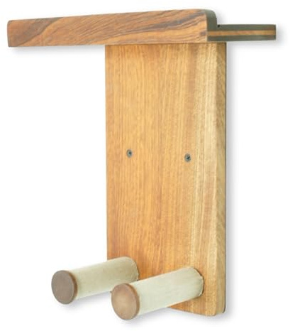 sawdust audio Support Mural pour Guitare et Basse en Bois avec Étagère – Porte-Instrument Universel et Élégant – Installation Facile et Sécurisée avec Étagère de Rangement Supplémentaire (1, Clair)