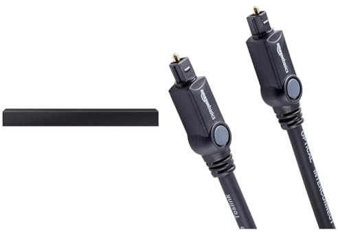 Samsung Soundbar HW-C400/ZF Serie C, 4 Speaker, Bassi Potenti con Woofer Integrato & Amazon Basics Cavo audio ottico digitale Toslink, 1 m,Nero