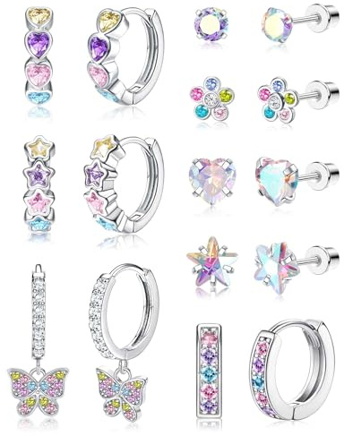 Diamday 8 par allergivänliga skruvörhängen för kvinnor 316L rostfritt stål