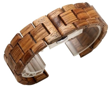 THBGTCNQ Cinturini for orologi in legno for uomo Donna Braccialetti di ricambio Bracciali a sgancio rapido 20mm 22mm Adatti for orologi intelligenti Orologi tradizionali(Brown,22mm)