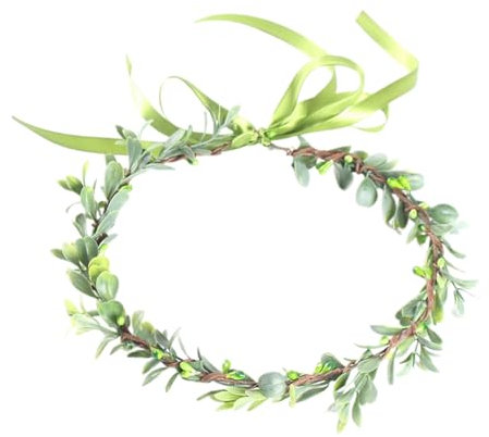Couronne de cheveux verte avec feuilles pour femme, feuillage de mariée, pour étal, marché