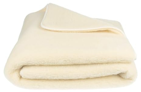 OmaSchafe.de - Manta de lana de doble capa (220 x 200 cm, 100% lana de oveja merino, mejora la calidad del sueño, material transpirable, certificado de calidad de Woolmark)