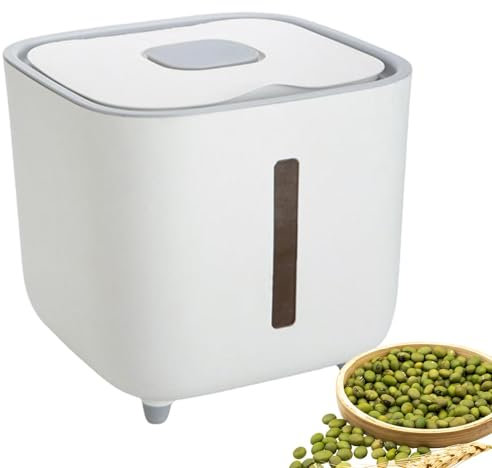Risdispenser - 10 kg lufttät förvaringsbehållare, matdispenser | Spannmål för torrfoder besideria med skyltfönster för kattkamrat distributör d