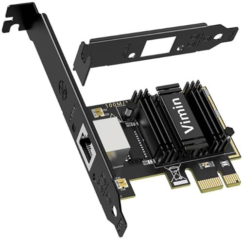 5G PCIe Network Card with Realtek RTL8126, 5G Network Card RJ45 Port, 5G/2.5G/1000/100 Mbit/s Base-T Card, PCI Express Ethernet Adapter for Windows, Vmware and Linux, Compatible with PCle x4, x8, x16