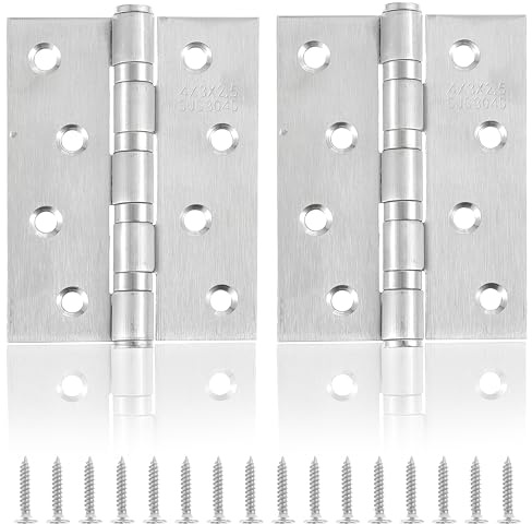 CDDCWZ 2 pièces charnières en acier inoxydable charnière de porte 100 * 76 * 13mm grande charnière de porte robuste avec 8 trous pour porte fenêtre armoire animalerie