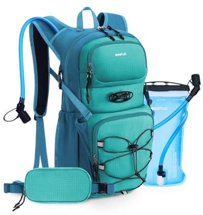ECOHUB Hydration Backpack for Men Women, 20L Lightweight Hiking Daypack Cycling Backpack with 2L Water Bladder, Insulated Hydration Pack with Waist Pack